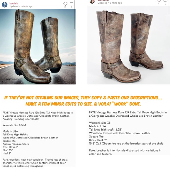 🛑 Buying Frye Vintage Boots? Read this! Cowboy Cowgirl Western Biker Moto Boots - Picture 9 of 16